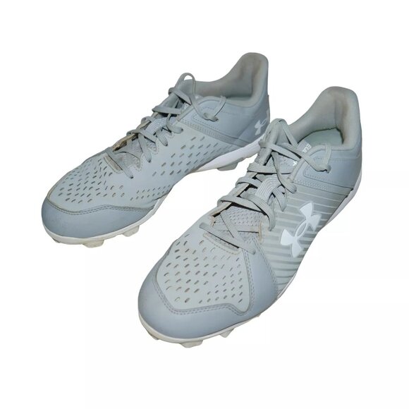 Under Armour Leadoff Low RM Baseball Cleats Men's Size 12 Gray Leather Summer Sp - Picture 2 of 12